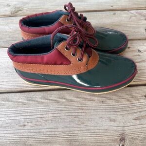 Woodstock Waterproof Green and Brown Duck Boots